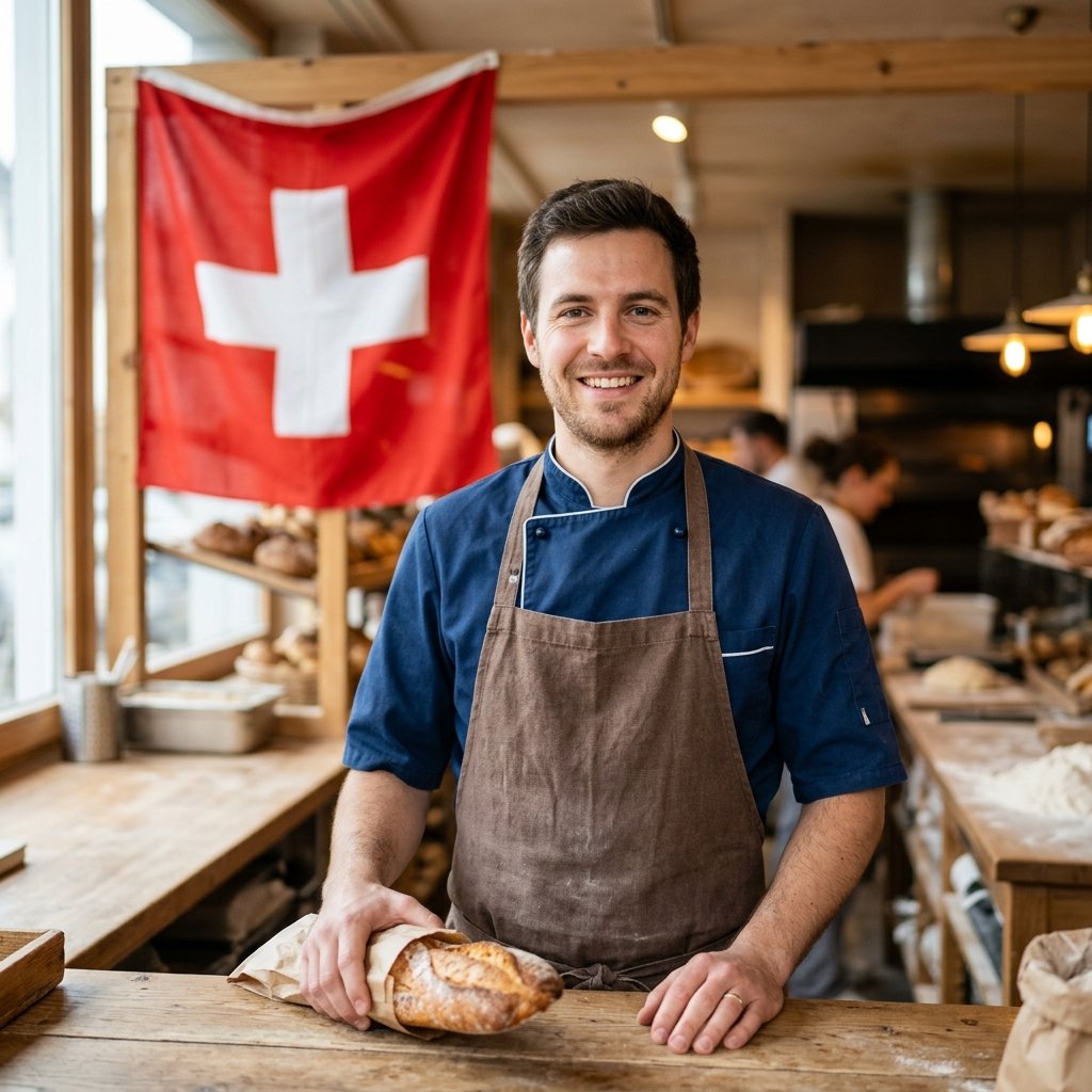 Boulanger-pâtissier au fournil en Suisse