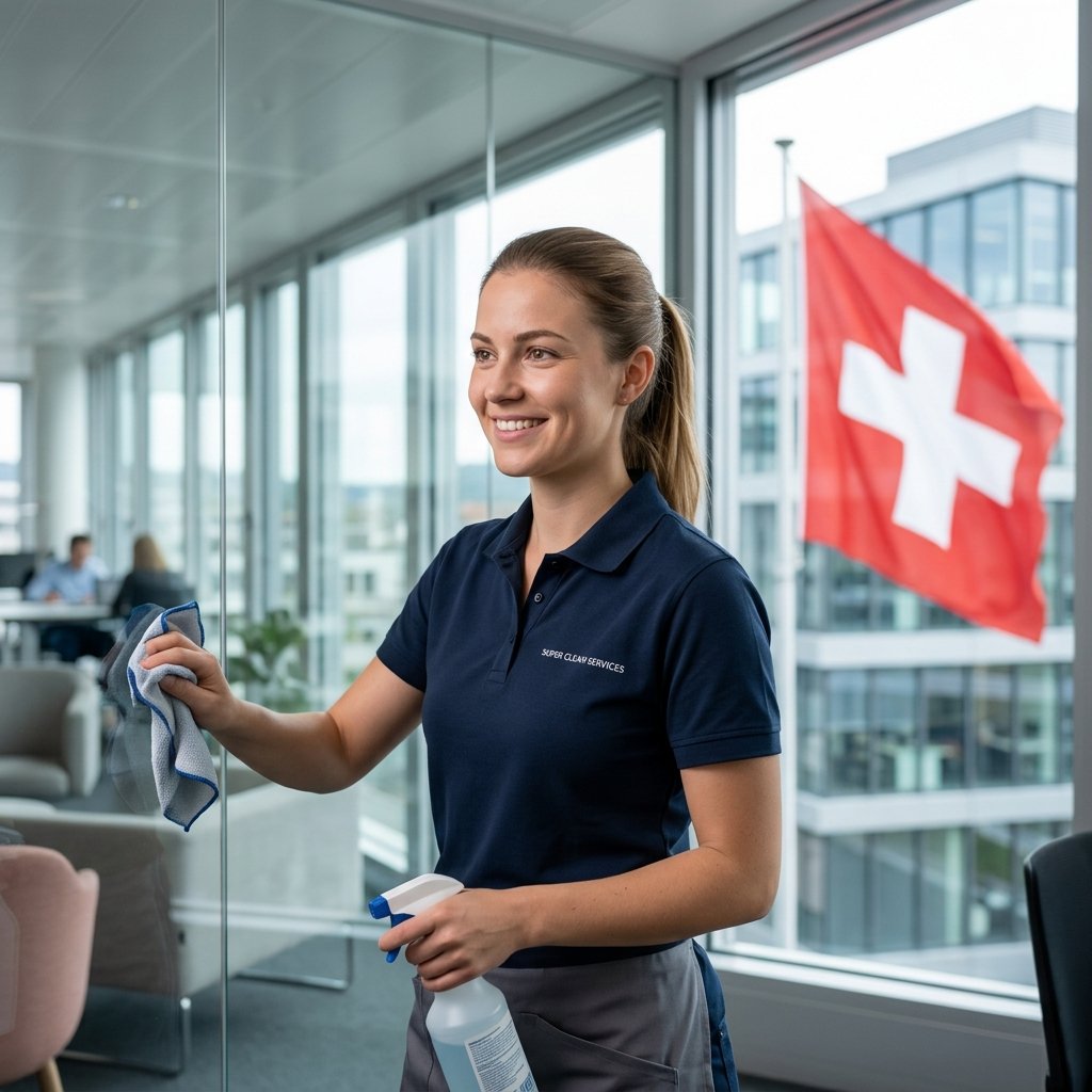 Agent de propreté au travail en Suisse