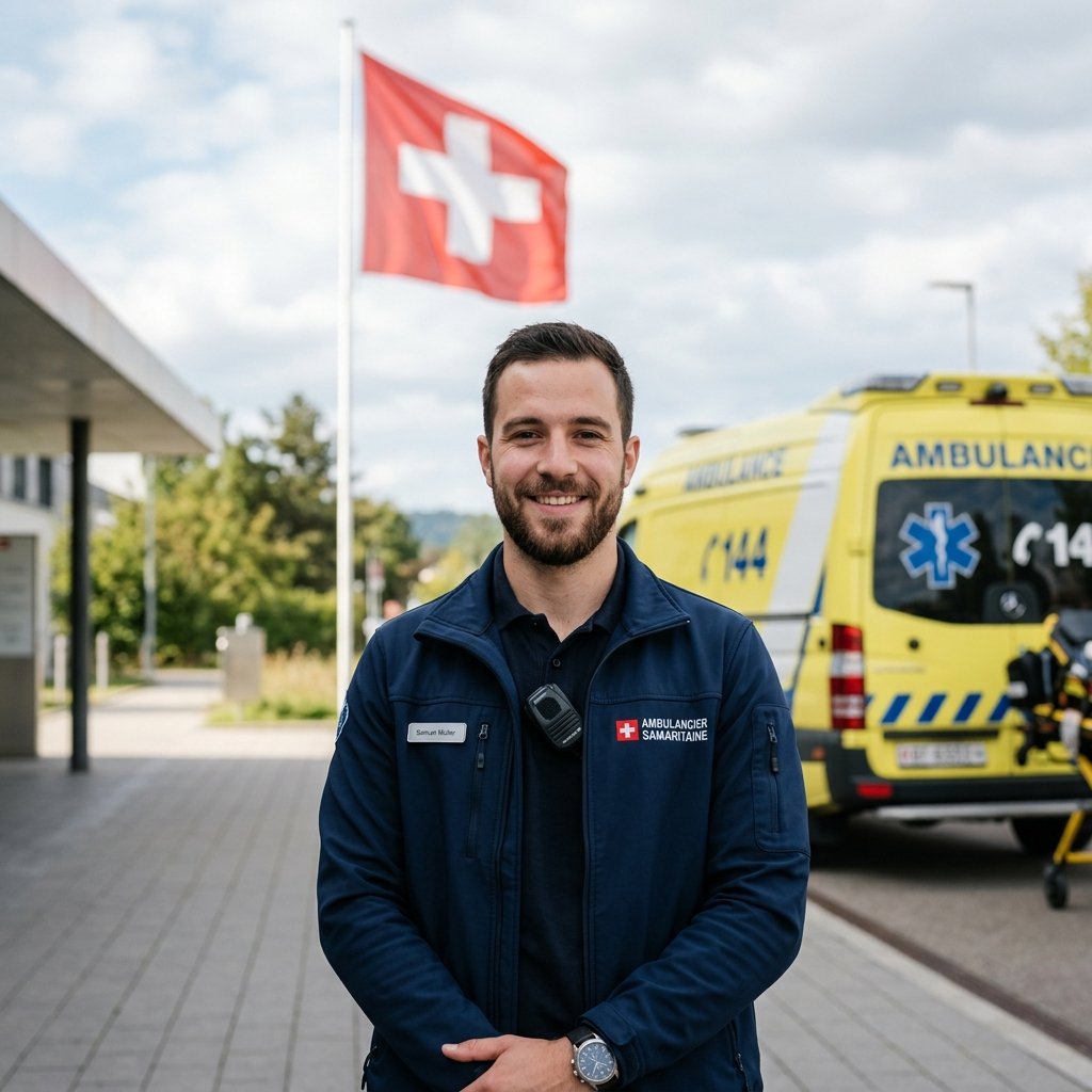 Ambulancier en intervention en Suisse
