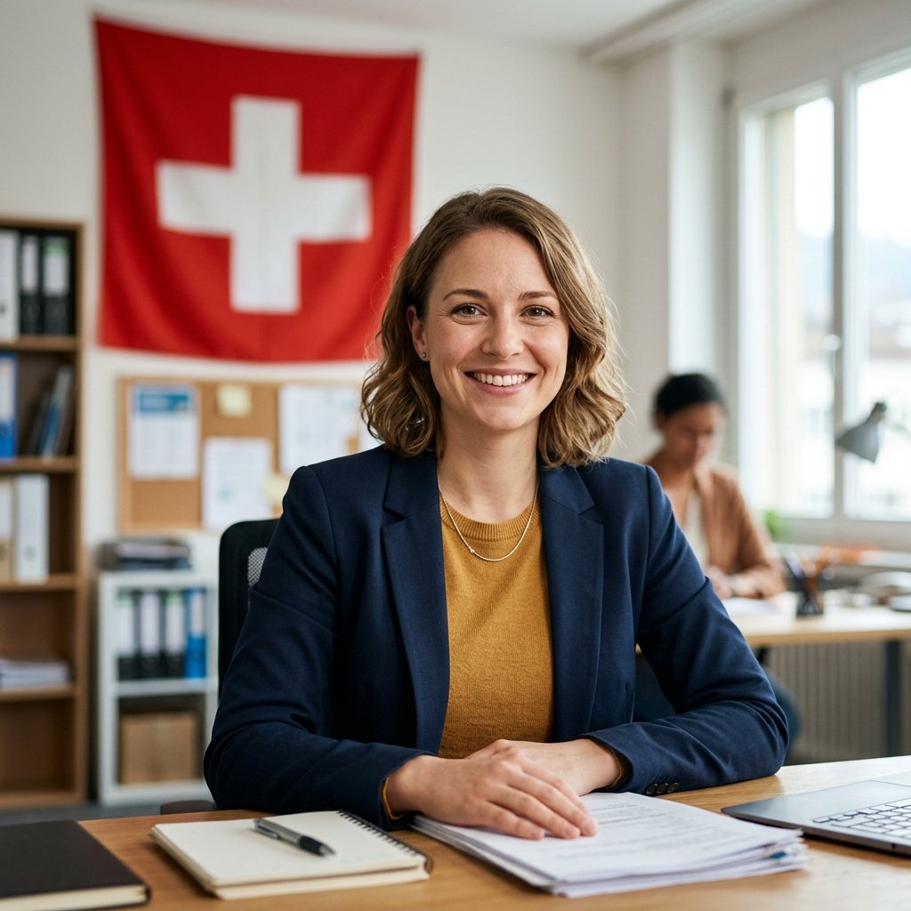 Assistante sociale en entretien en Suisse